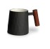 Becher mit Rosenholzgriff "Negra" - Porzellan